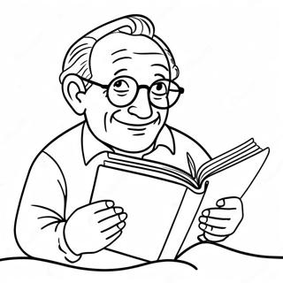 Grandpa Reading A Book Coloring Page 24581-19742