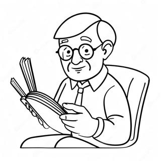 Grandpa Reading A Book Coloring Page 24581-19743