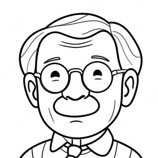 Funny Grandpa With Glasses Coloring Page 24582-19746