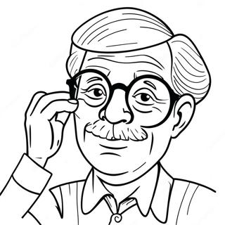 Funny Grandpa With Glasses Coloring Page 24582-19747