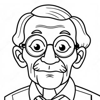 Funny Grandpa With Glasses Coloring Page 24582-19748