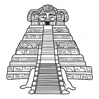 Colorful Mayan Temple Coloring Page 24592-19753