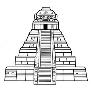 Colorful Mayan Temple Coloring Page 24592-19755