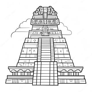 Colorful Mayan Temple Coloring Page 24592-19756