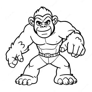 Beast Boy Transforming Into A Gorilla Coloring Page 24612-19771