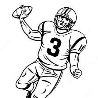 Wide Receiver Football Player Catching A Pass Coloring Page 2461-2006