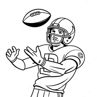 Wide Receiver Football Player Catching A Pass Coloring Page 2461-2007