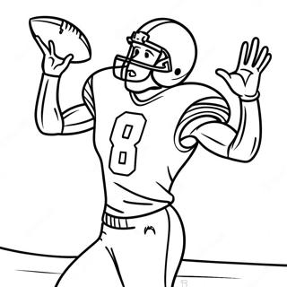 Wide Receiver Football Player Catching A Pass Coloring Page 2461-2008