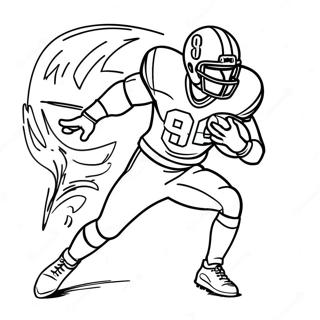 Dynamic Wide Receiver Football Player In Action Coloring Page 2462-2014