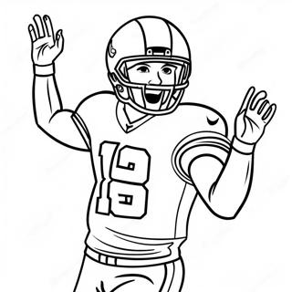 Dynamic Wide Receiver Football Player In Action Coloring Page 2462-2015