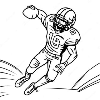 Dynamic Wide Receiver Football Player In Action Coloring Page 2462-2016