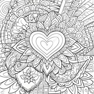 Colorful Heart Mandala Coloring Page 24642-19793