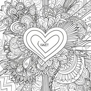 Colorful Heart Mandala Coloring Page 24642-19794