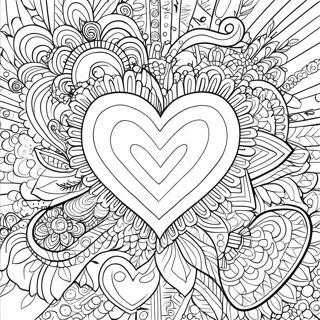 Colorful Heart Mandala Coloring Page 24642-19795