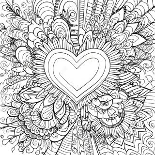 Colorful Heart Mandala Coloring Page 24642-19796