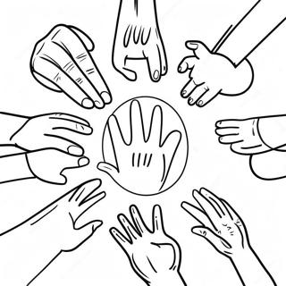 Colorful Sign Language Hand Gestures Coloring Page 24652-19802