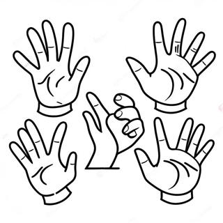 Colorful Sign Language Hand Gestures Coloring Page 24652-19803