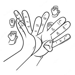 Colorful Sign Language Hand Gestures Coloring Page 24652-19804