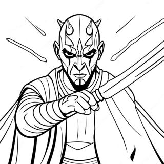 Darth Maul With Double Lightsabers Coloring Page 24682-19825