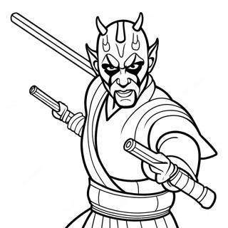 Darth Maul With Double Lightsabers Coloring Page 24682-19828