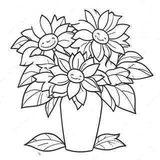 Bright Sunflower Bouquet Coloring Page 24692-19841