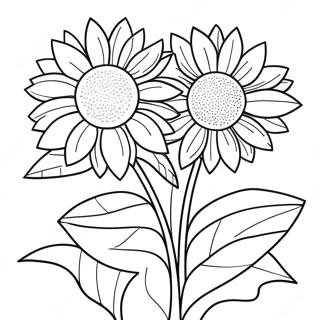 Bright Sunflower Bouquet Coloring Page 24692-19842