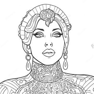 Lady Gaga In Sparkly Outfit Coloring Page 24712-19846