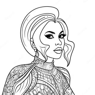 Lady Gaga In Sparkly Outfit Coloring Page 24712-19848