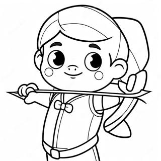 Cute Cartoon Archer With Bow Coloring Page 24722-19861