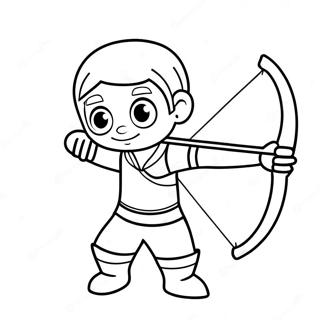 Cute Cartoon Archer With Bow Coloring Page 24722-19863