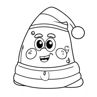 Spongebob In A Festive Santa Hat Coloring Page 2472-2021