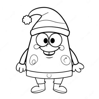 Spongebob In A Festive Santa Hat Coloring Page 2472-2022