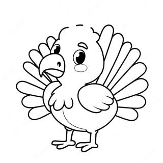 Cute Turkey Coloring Page 24741-19865