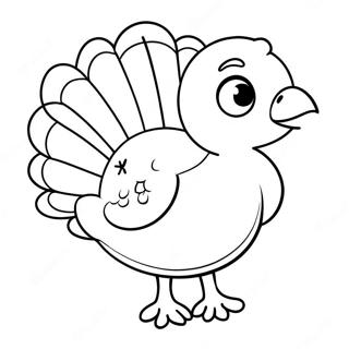 Cute Turkey Coloring Page 24741-19866