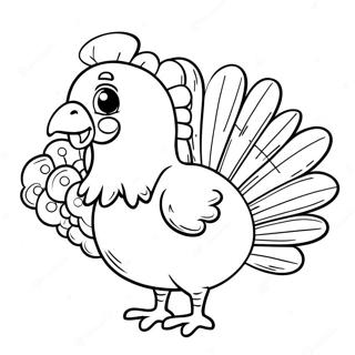 Cute Turkey Coloring Page 24741-19867