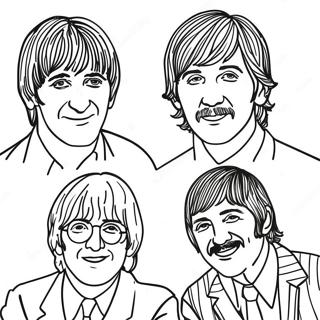 Colorful Beatles Characters Coloring Page 24752-19880