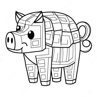 Minecraft Pig Coloring Page 24811-19928