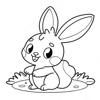 Cute Scorbunny Playing With A Ball Coloring Page 24822-19938