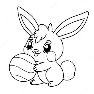 Cute Scorbunny Playing With A Ball Coloring Page 24822-19939