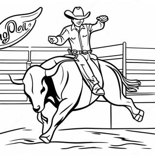 Pbr Bull Riding Coloring Page 24831-19942