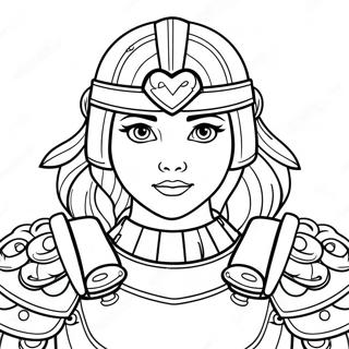 Brave Girl In Armor Coloring Page 24842-19957