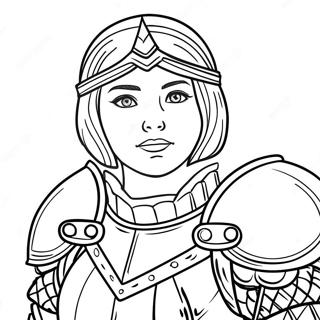 Brave Girl In Armor Coloring Page 24842-19960