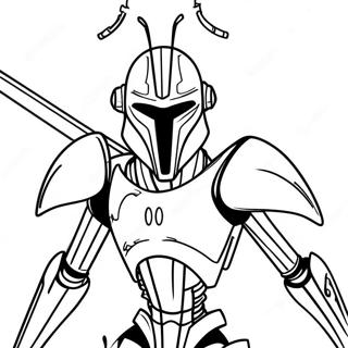 Fearsome General Grievous In Battle Coloring Page 24852-19967