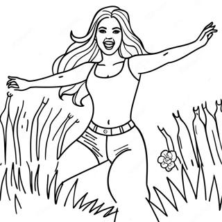 Shakira Dancing Joyfully Coloring Page 24882-19987