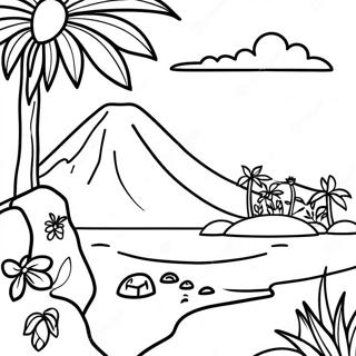 Costa Rica Nature Scene Coloring Page 24901-19996