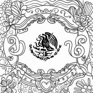 Vibrant Mexican Flag Coloring Page 24912-20009