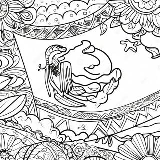 Vibrant Mexican Flag Coloring Page 24912-20010