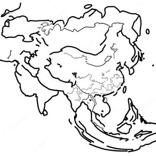 Asia Map Coloring Page 24941-20032