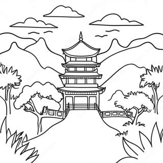 Colorful Asian Landscape Coloring Page 24942-20034