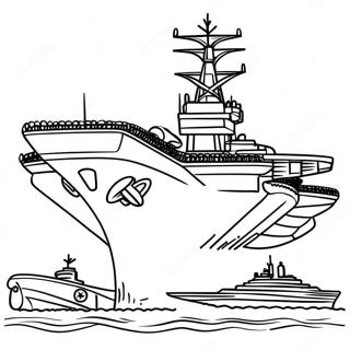 Military Aircraft Carrier Coloring Page 24952-20043